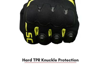 Scala Atlas Riding Gloves - Black Hi-Viz Yellow