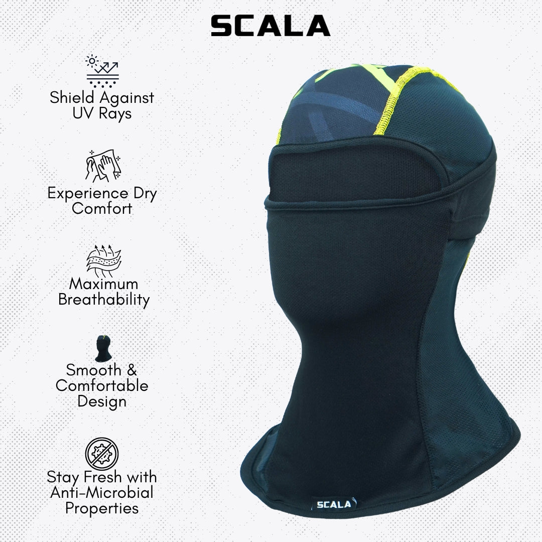 Scala Coolknit - Multipanel Balaclava (Black/Neon)
