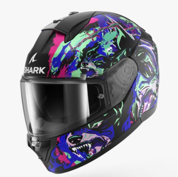 Shark Ridill 2 Helmet Raging Beast Matte Black Violet Green (KVG)
