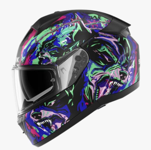 Shark Ridill 2 Helmet Raging Beast Matte Black Violet Green (KVG)
