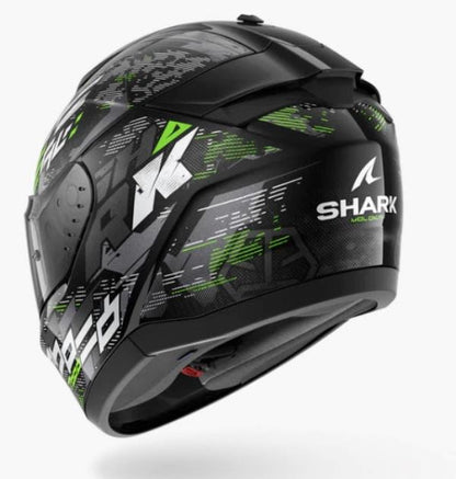 Shark Ridill 2 Molokai Helmet Black Silver Green (KSG)