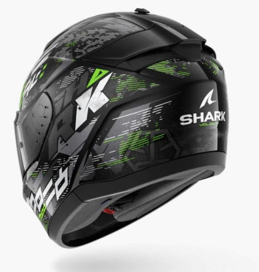 Shark Ridill 2 Molokai Helmet Black Silver Green (KSG)
