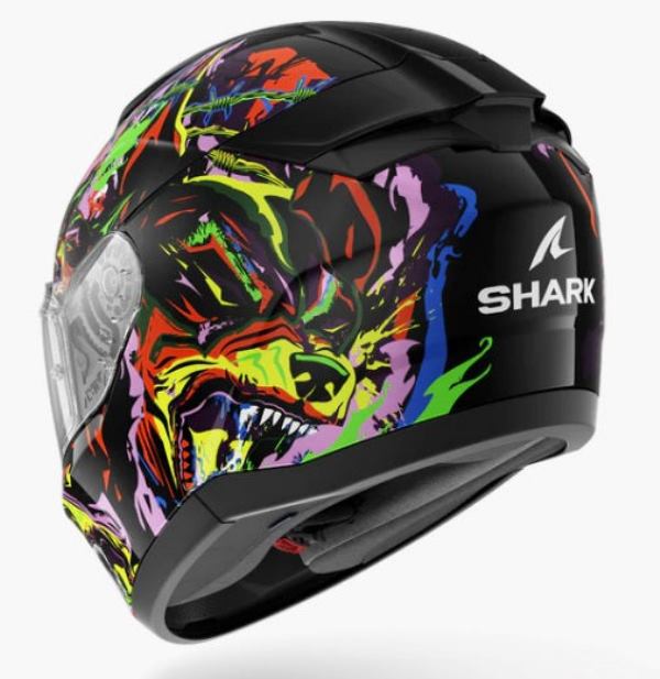 Shark Ridill 2 Helmet Raging Beast Gloss Black-Violet-Yellow (KVY)