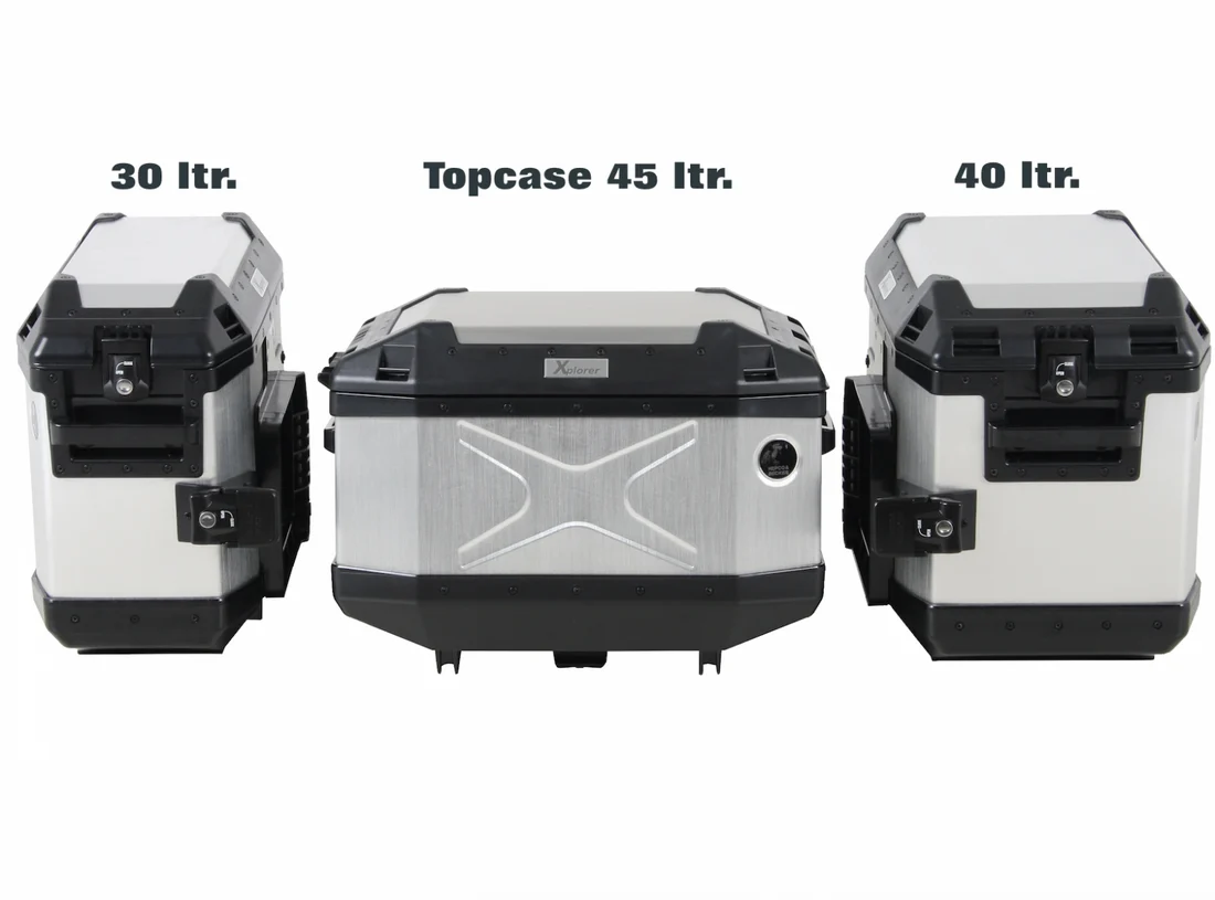 Sidecases 40 Alu Xplorer Silver Right & Left Sidecases 2N (1Pair i.e. 42L x 2N) – Hepco Becker – 610211 + HB 610210