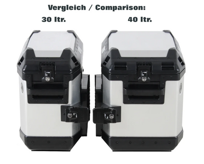 Sidecases 40 Alu Xplorer Silver Right & Left Sidecases 2N (1Pair i.e. 42L x 2N) – Hepco Becker – 610211 + HB 610210