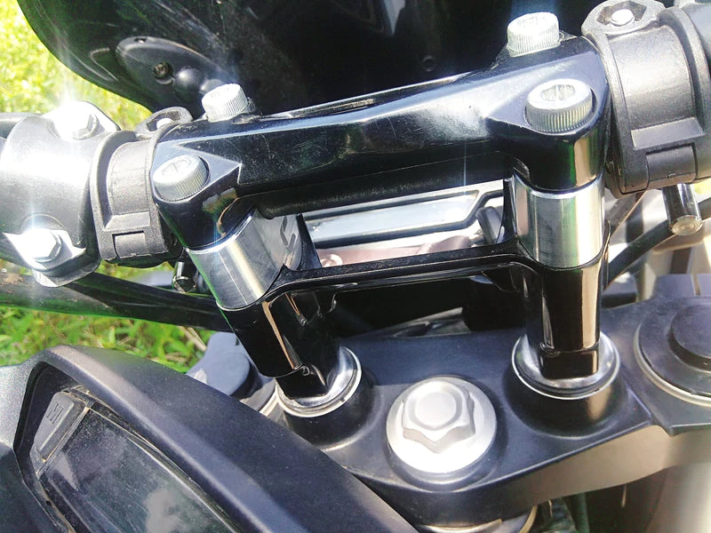 Silver Handlebar Risers (Type-2) for DOMINAR 400/250 - Carbon Racing - Riders Junction