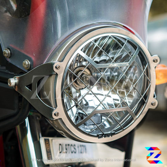 Silver Head Light Grill Type-2 for Himalayan (2016-2020) & Himalayan BS6 (2021) by ZANA-ZI-8140
