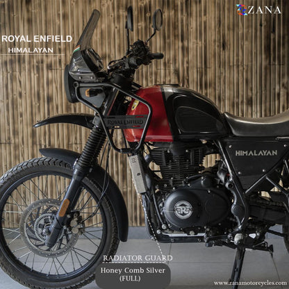 Silver Radiator Guard Honeycomb for Scram 411 & Himalayan BS-3/4/6-(Full) by ZANA-ZI-8208