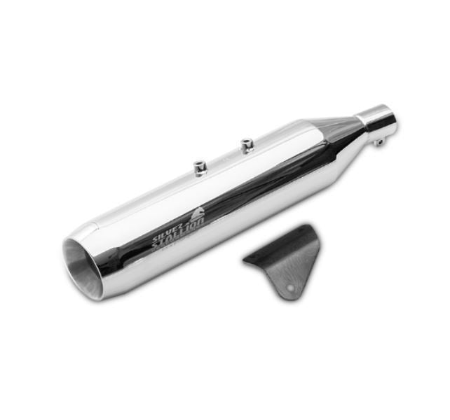 Silver Stallion-Exhaust (Silver) For Royal Enfield-Himalayan 411 Scram Scram 440 (Glide)