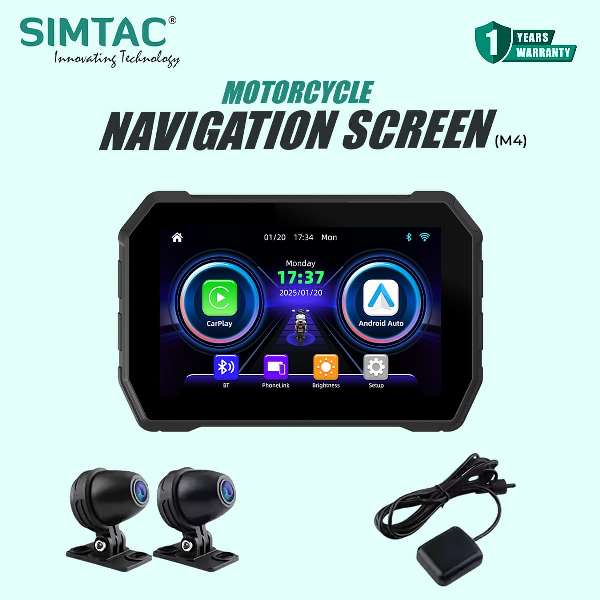 Simtac Motorcycle 5 Navigation System With DVR-M4D