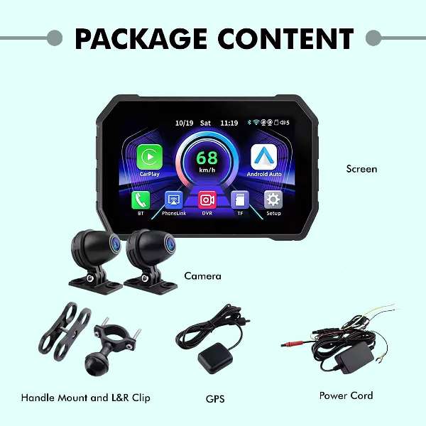 Simtac Motorcycle 5 Navigation System With DVR-M4D