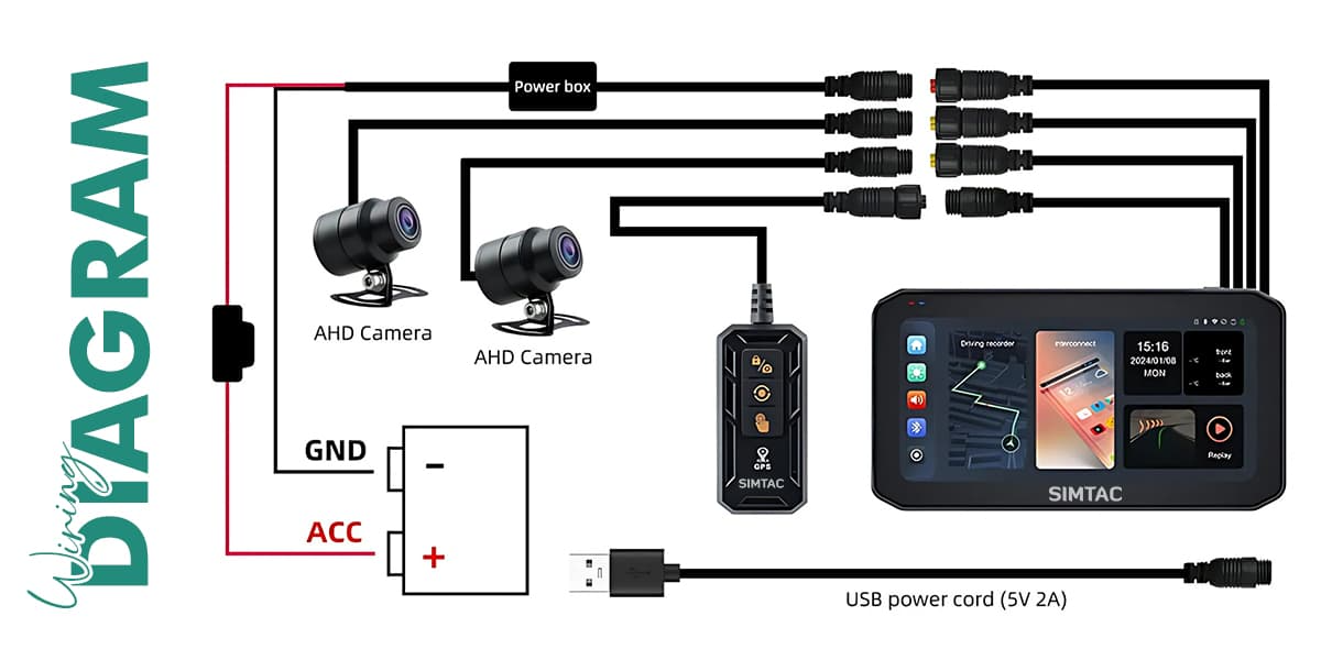 Simtac Motorcycle Navigation System-M6DT