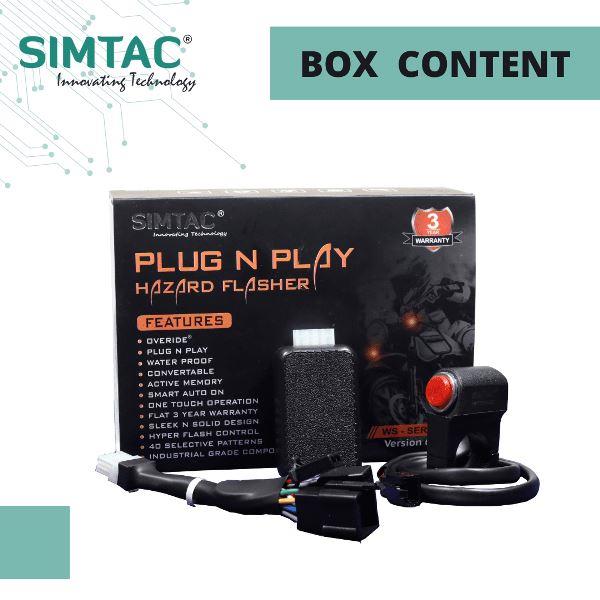 Simtac Plug N Play Hazard Flasher with Switch For Bajaj – Version 6.0