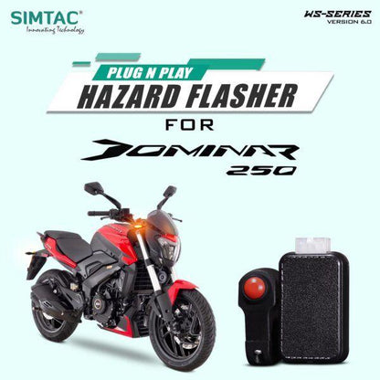 Simtac Plug N Play Hazard Flasher with Switch For Bajaj – Version 6.0 (DNR19-WS6)