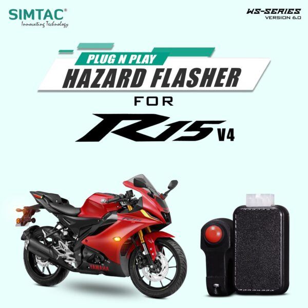 Simtac Plug N Play Hazard Flasher with Switch For Yamaha - Version 6.0 (YMHV4-WS6)