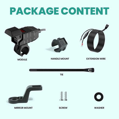 Simtac Rapidride Pro: 51W Dual-Port USB-A &amp; Type-C Charger with VOLT METER for Universal Fitment-UAC51W-PRO