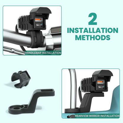 Simtac Rapidride Pro: 51W Dual-Port USB-A &amp; Type-C Charger with VOLT METER for Universal Fitment-UAC51W-PRO