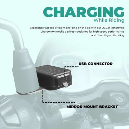Simtac Rapidride Quick Charger 3.0 With Universal Fitment For Bikes &amp; Scooters - UAC3-SL6