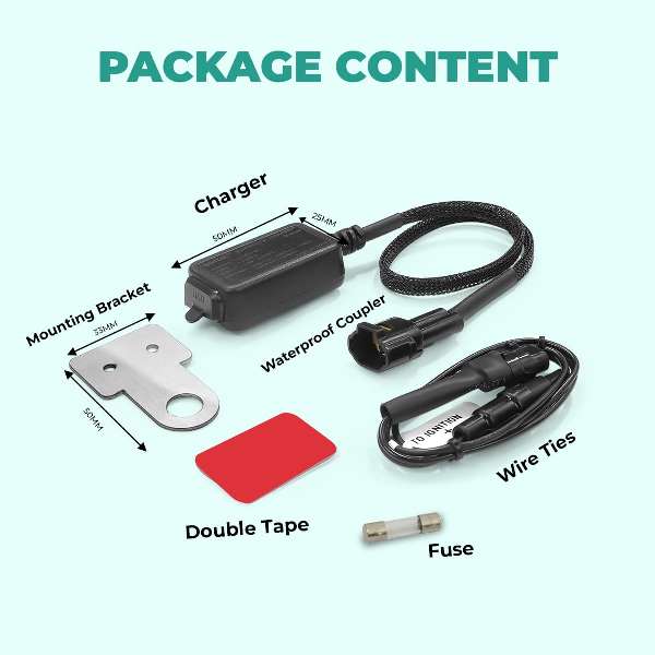 Simtac Rapidride Quick Charger 3.0 With Universal Fitment For Bikes &amp; Scooters - UAC3-SL6