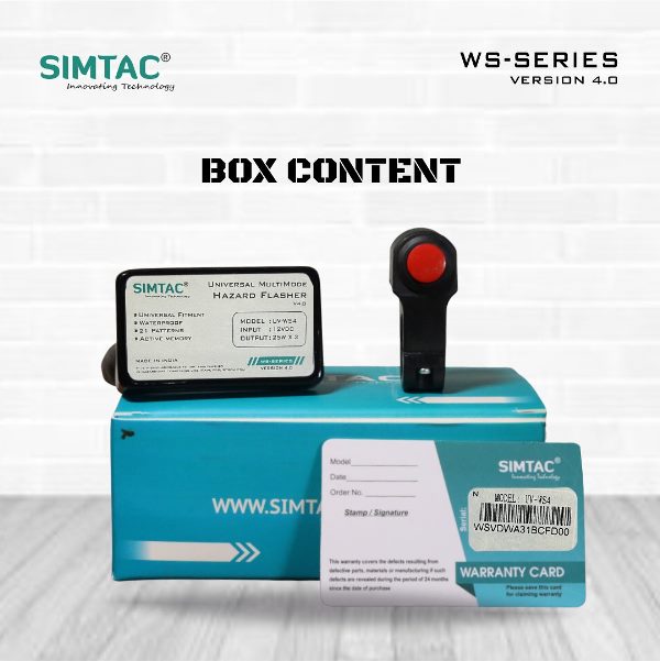 Simtac-Universal Multi Mode Hazard Flasher/ Indicator Blinker With Control Switch (UV-WS4)