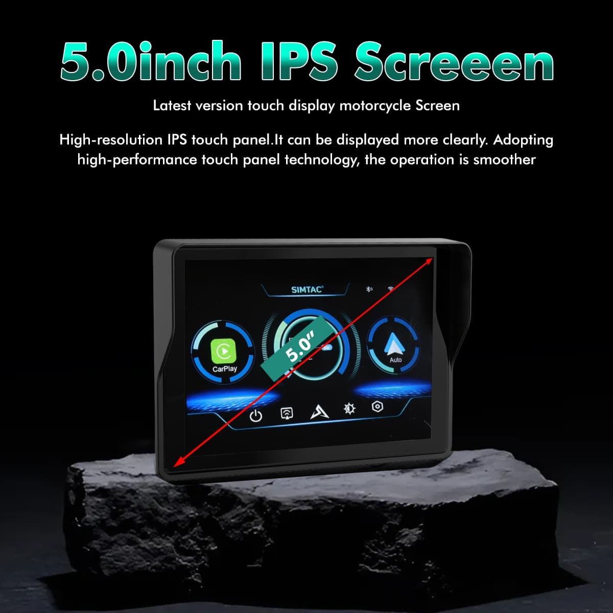 Simtac M2 Motorcycle Navigation Screen 5.0 Inch IPS Screen (Screen Only)
