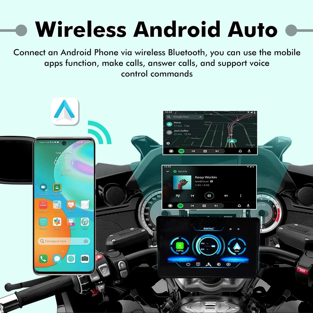 Simtac M2 Motorcycle Navigation Screen 5.0 Inch IPS Screen (Screen Only)