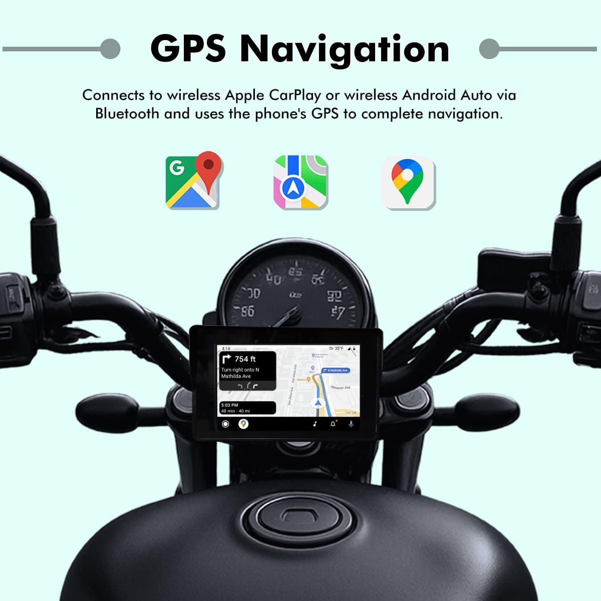 Simtac M2 Motorcycle Navigation Screen 5.0 Inch IPS Screen (Screen Only)