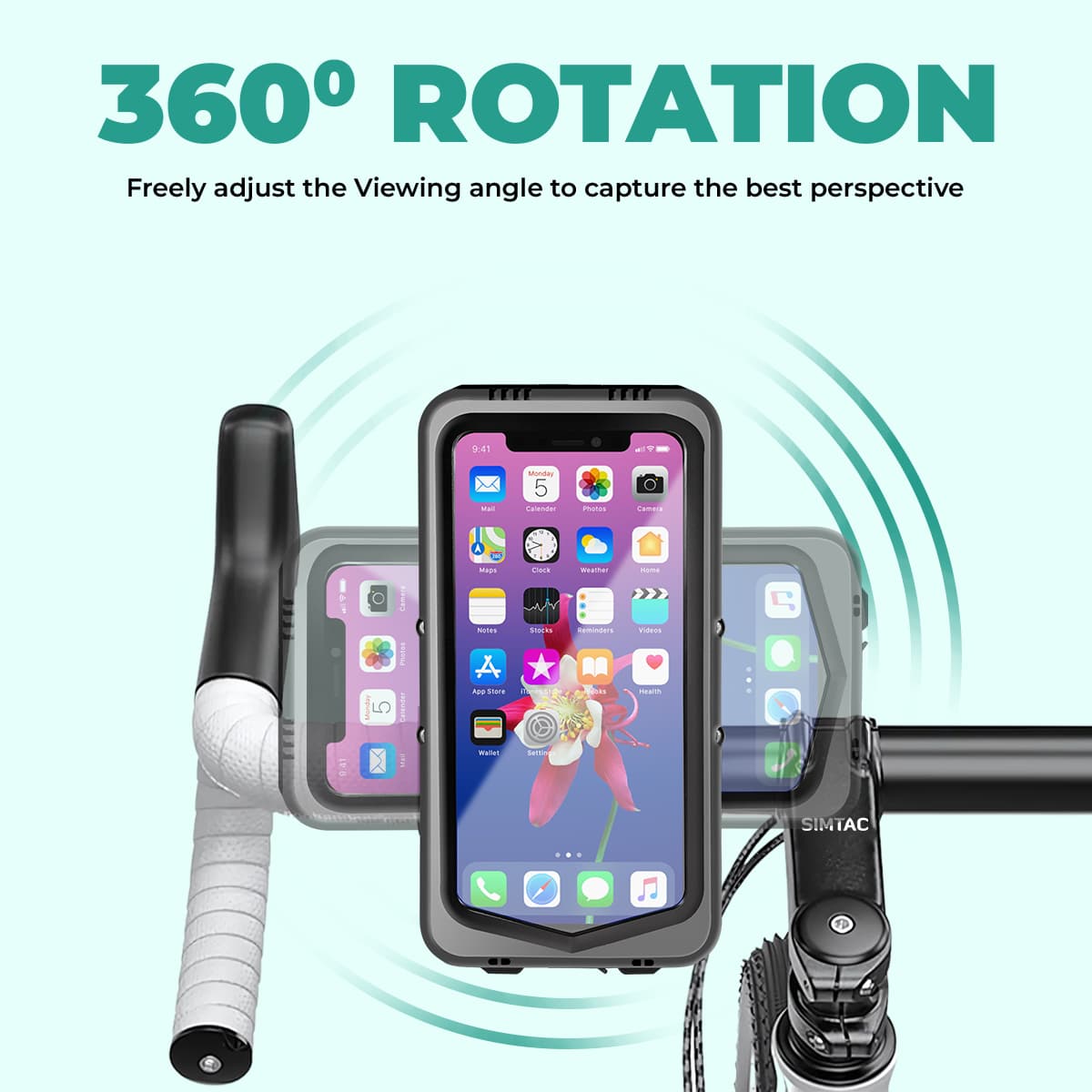 Simtac Maglock waterproof mobile holder with vibration damper (MHWPML-PRO)