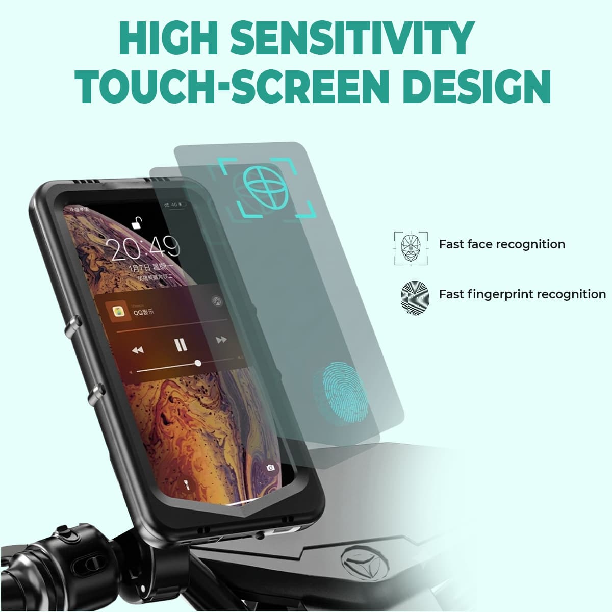 Simtac Maglock waterproof mobile holder with vibration damper (MHWPML-PRO)