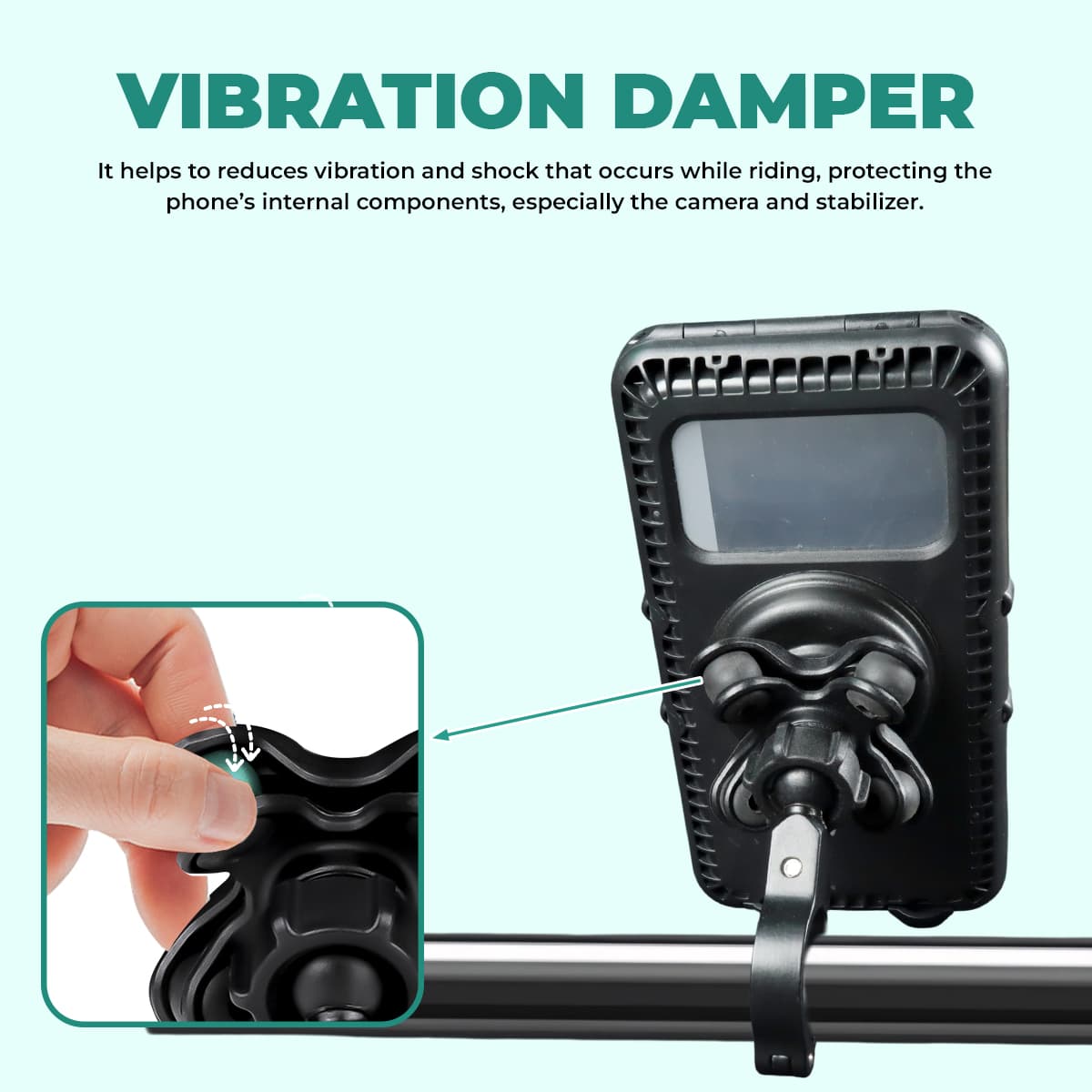 Simtac Maglock waterproof mobile holder with vibration damper (MHWPML-PRO)