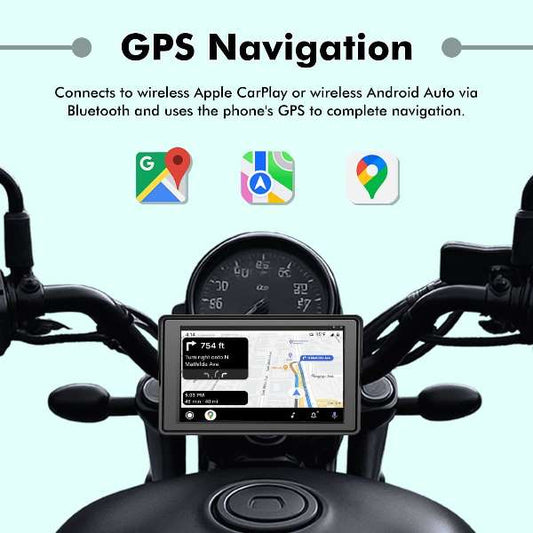 Simtac M4D Motorcycle 5inch Navigation System With Front Rear Camera DVR
