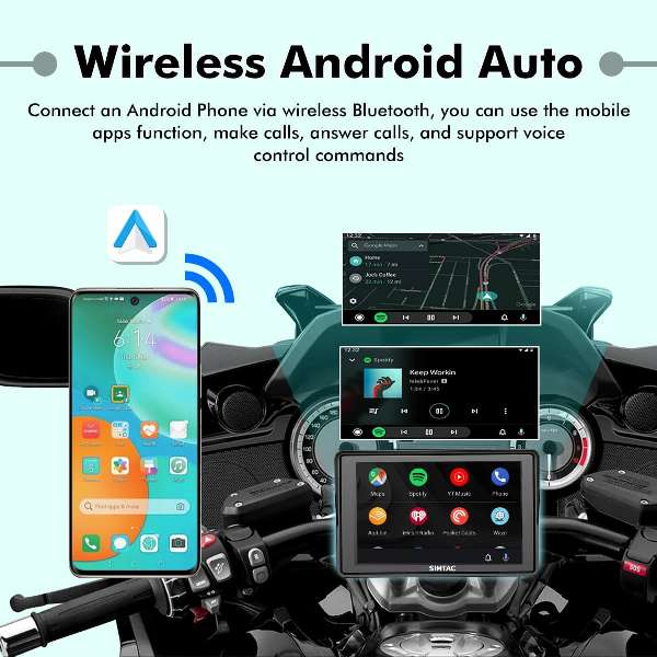 Simtac M4D Motorcycle 5inch Navigation System With Front Rear Camera DVR