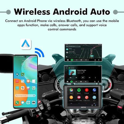 Simtac M4D Motorcycle 5inch Navigation System With Front Rear Camera DVR