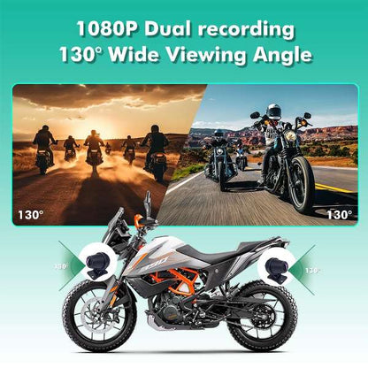 Simtac M4D Motorcycle 5inch Navigation System With Front Rear Camera DVR