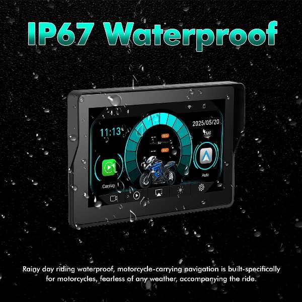 Simtac M4D Motorcycle 5inch Navigation System With Front Rear Camera DVR