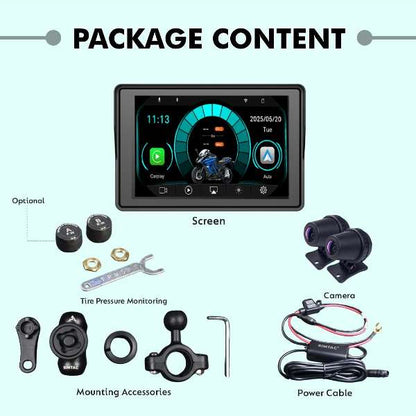 Simtac M4D Motorcycle 5inch Navigation System With Front Rear Camera DVR