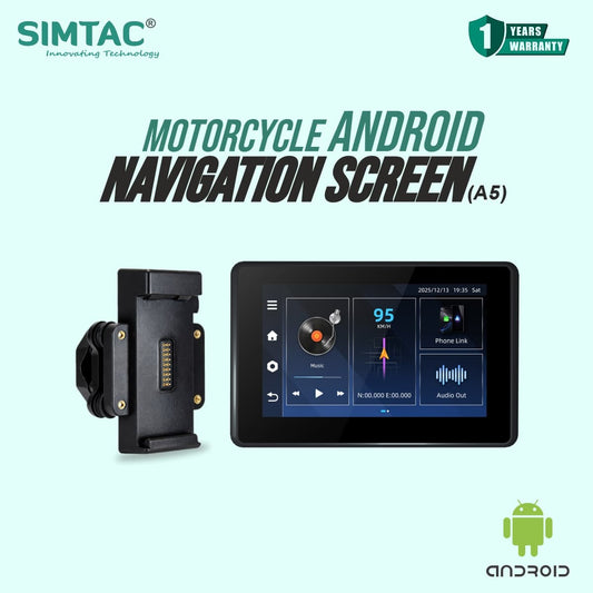 Simtac Motorcycle Android Navigation Screen Smart Navigation Display for Bikes – A5