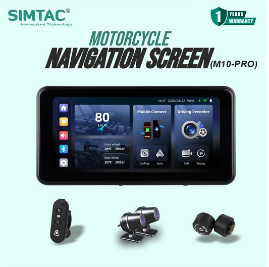 Simtac Motorcycle GPS CarPlay & Android Auto system M10 PRO