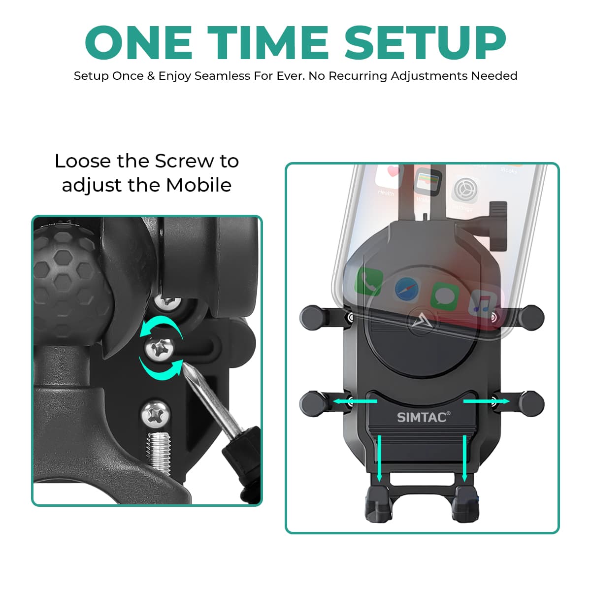 Simtac Octo Grip Pro Mobile Holder with Wireless Charging & Vibration Damper (MH03WC-PRO)