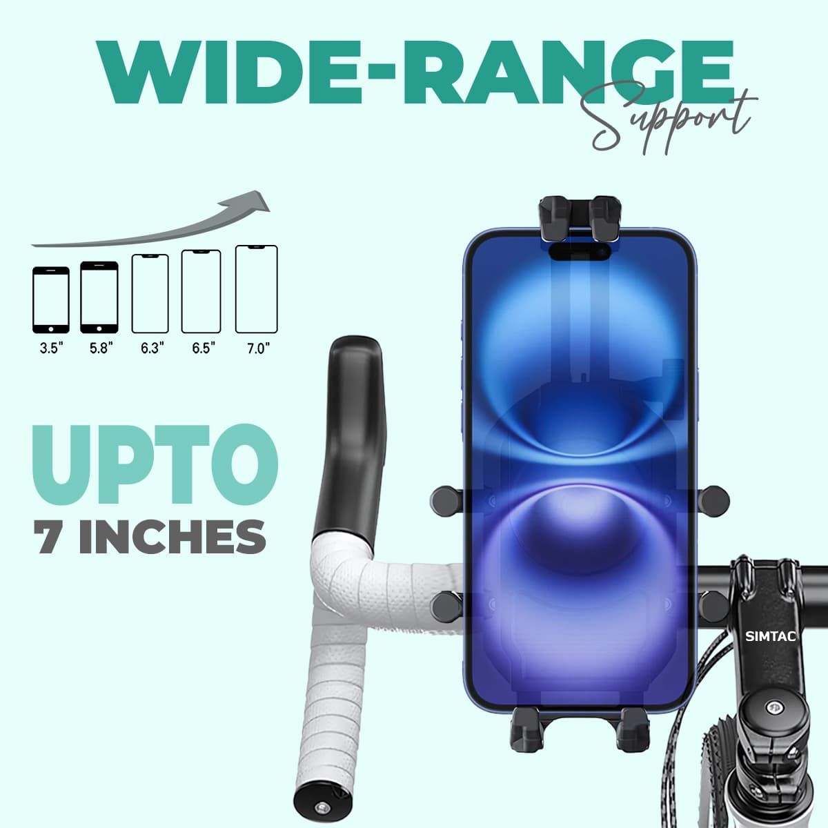 Simtac Octo Grip Pro Mobile Holder with Wireless Charging & Vibration Damper (MH03WC-PRO)