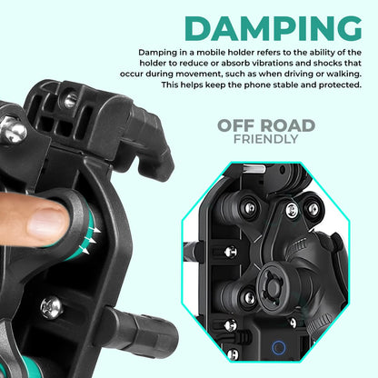 Simtac Octo Grip Pro Mobile Holder with Wireless Charging & Vibration Damper (MH03WC-PRO)