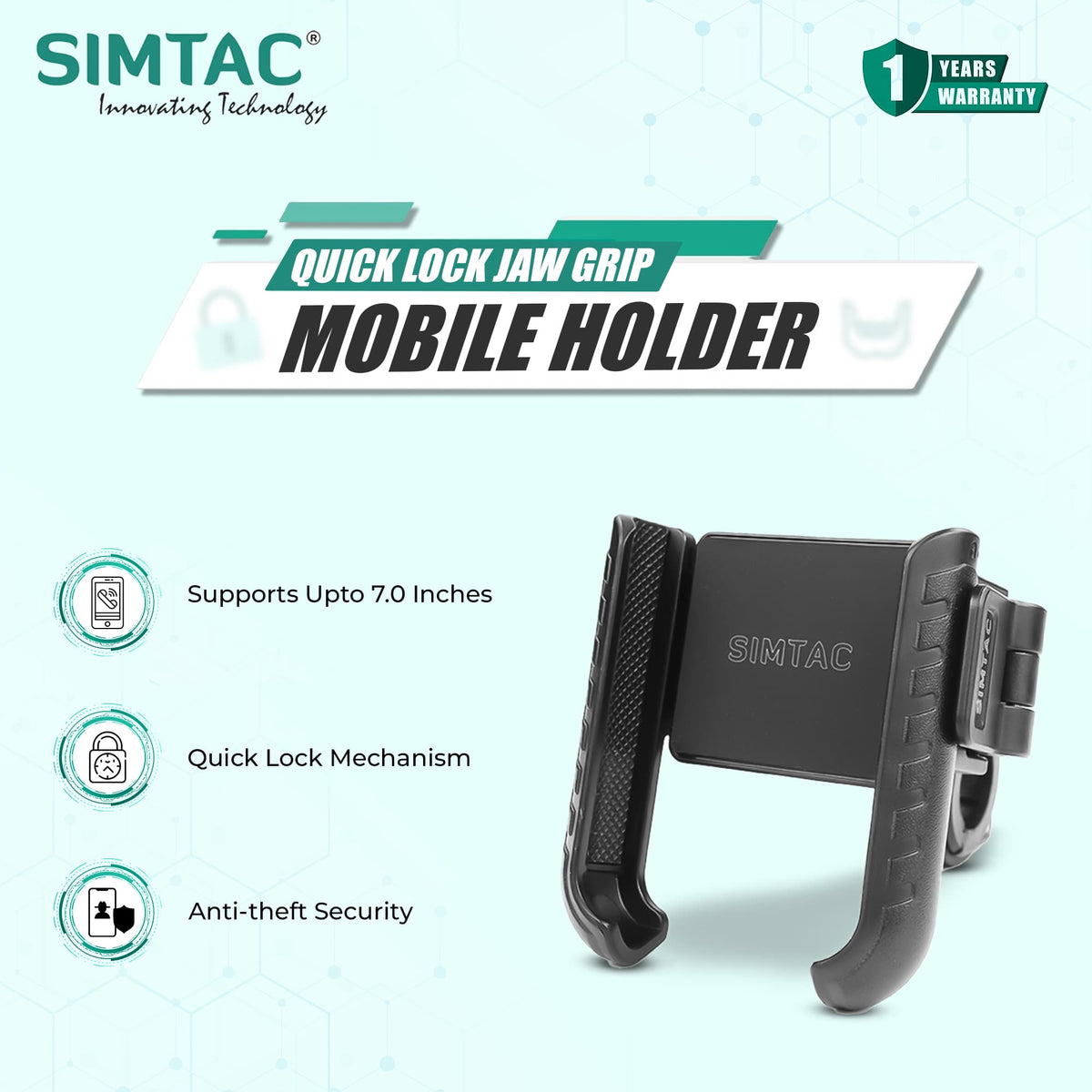 Simtac Quick Lock Jaw Grip Mobile Holder (JQL1)