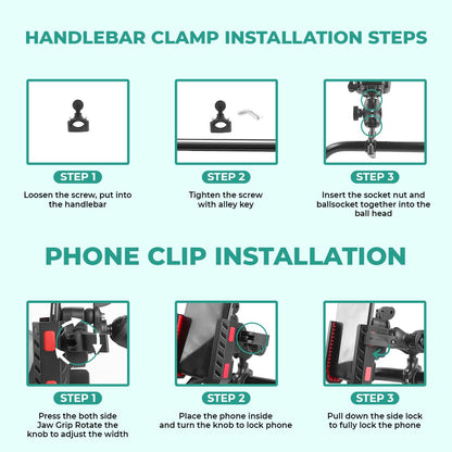 Simtac Quick Lock Jaw Grip Pro+ Mobile Holder with Charger & Vibration Damper (JQLC2-PRO)