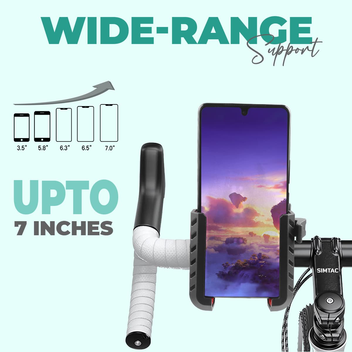 Simtac Quick Lock Jaw Grip Pro+ Mobile Holder with Charger & Vibration Damper (JQLC2-PRO)