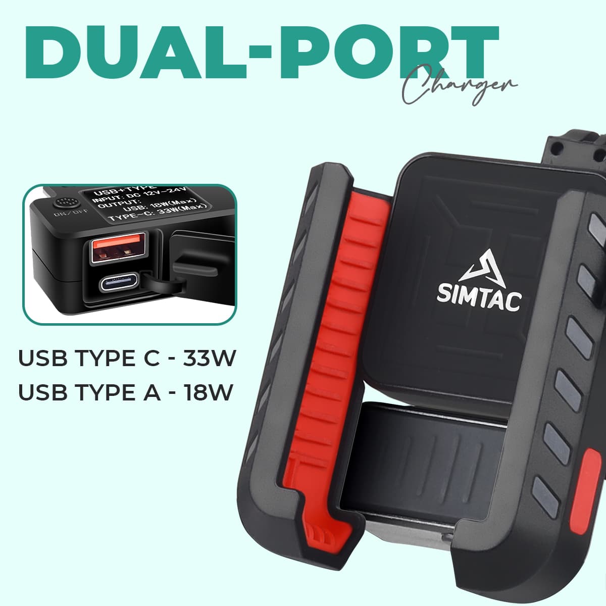 Simtac Quick Lock Jaw Grip Pro+ Mobile Holder with Charger & Vibration Damper (JQLC2-PRO)