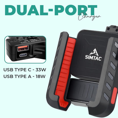 Simtac Quick Lock Jaw Grip Pro+ Mobile Holder with Charger & Vibration Damper (JQLC2-PRO)