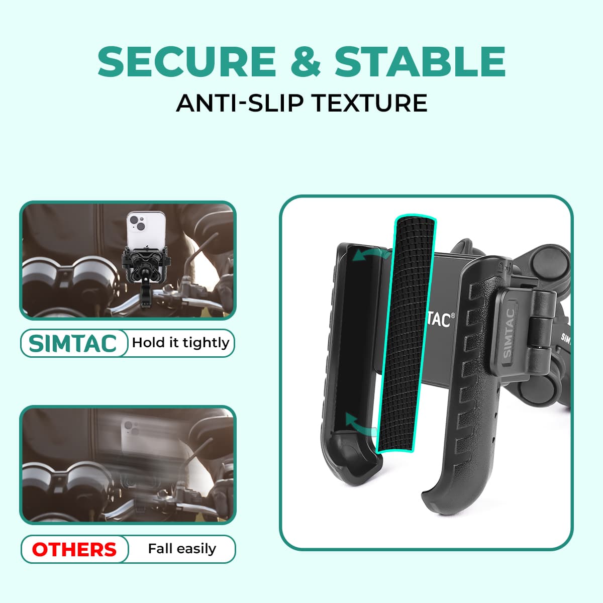 Simtac Quick Lock Jaw Grip Pro Mobile Holder with Vibration Damper (JQL1-PRO)