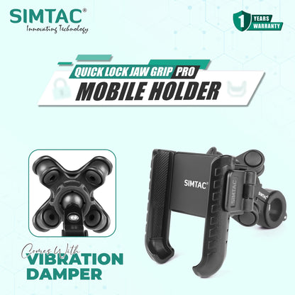 Simtac Quick Lock Jaw Grip Pro Mobile Holder with Vibration Damper (JQL1-PRO)