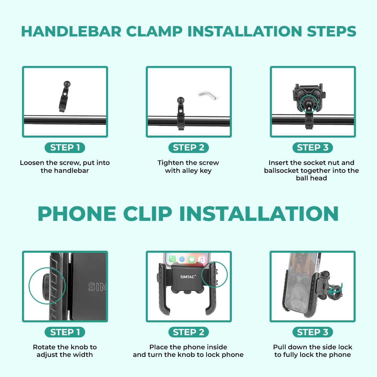 Simtac Quick Lock Jaw Grip Pro Mobile Holder with Vibration Damper (JQL1-PRO)