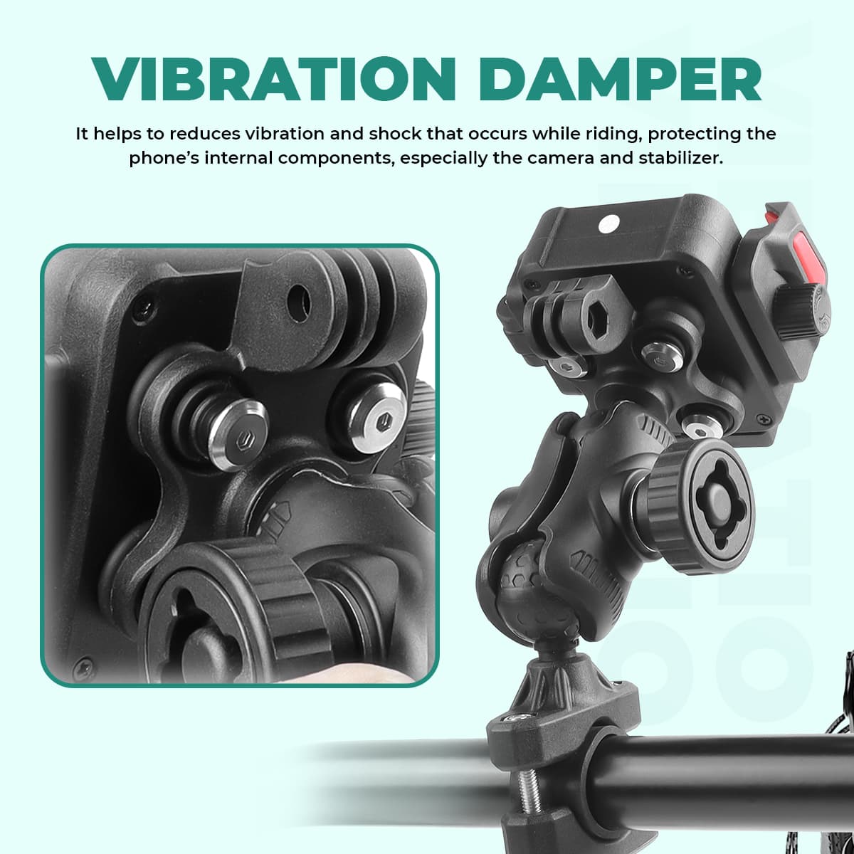 Simtac Quick Lock Super Grip Pro+ Mobile Holder with Charging & Vibration Damper (SQL2-WC-PRO)